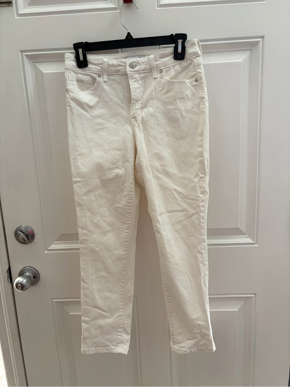 Nine West Cream Skinny Cropped Jeans